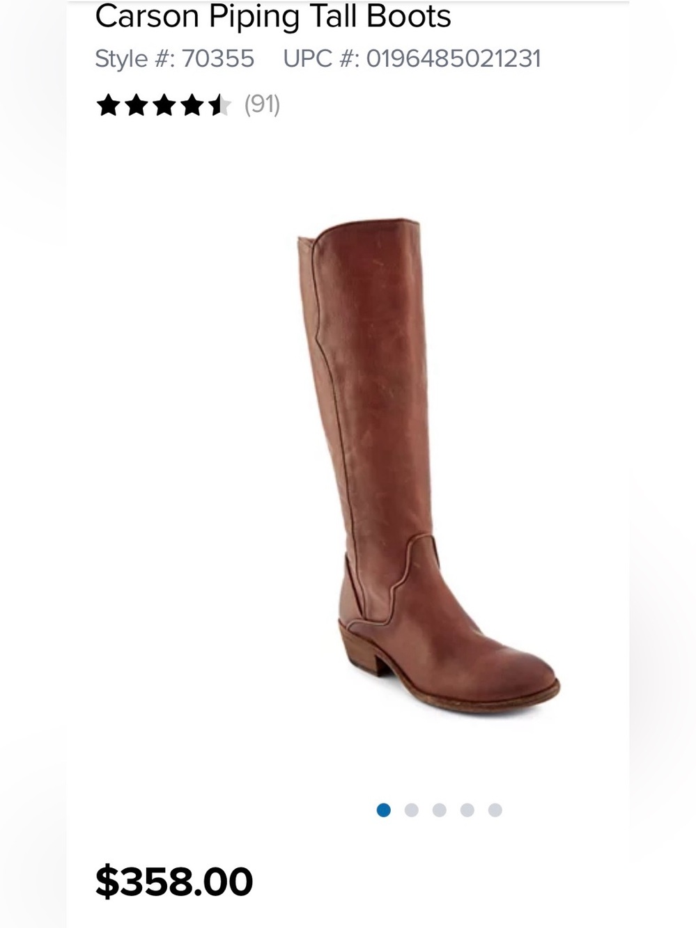FRYE Carson Piping Tall Boots NEW